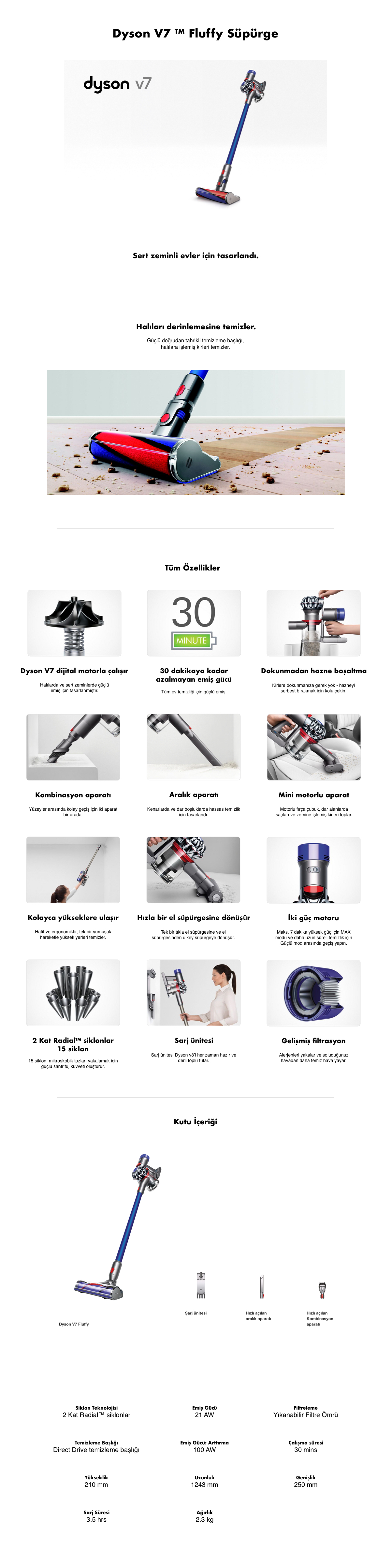 Dyson V7 Fluffy Şarjlı Kablosuz Süpürge Fiyatı - Taksit Seçenekleri